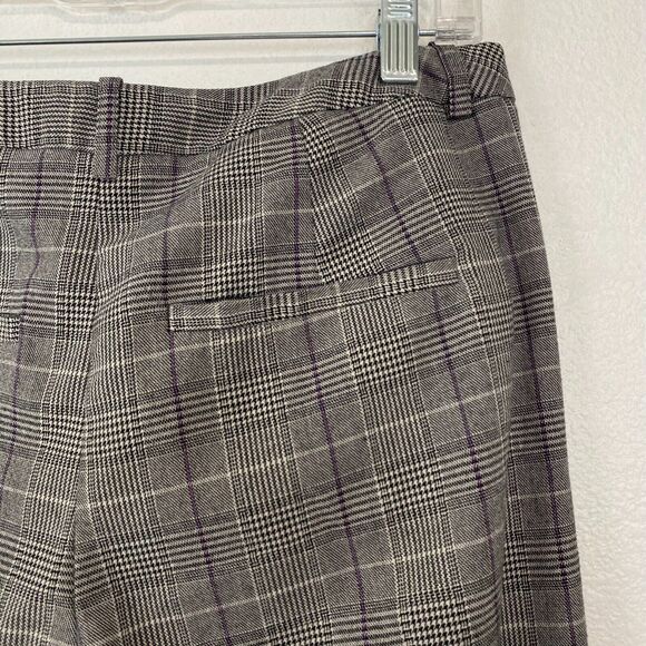 Cato Women's Pants Dress Plaid Gray Wide Leg Mid Rise Size 8 - Picture 11 of 13